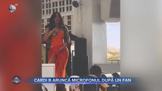 VIDEO - Moment șocant la un concert! Cardi B a aruncat cu microfonul într-un fan care a stropit-o cu băutură 