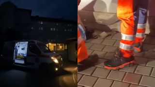 O femeie a născut pe trorual din fața spitalului