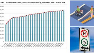 La 31 martie 2023 numărul total de persoane cu dizabilităţi comunicat Autorităţii Naţionale pentru Protecția Drepturilor Persoanelor cu Dizabilităţi a fost de 886.950 persoane.