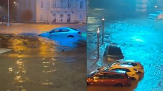 Autoturismele au fost luate pe sus de potop