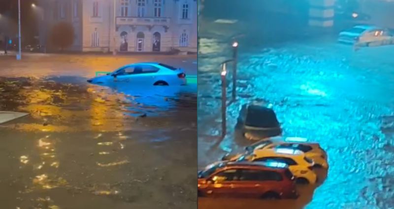 Autoturismele au fost luate pe sus de potop