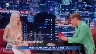 VIDEO - Miss Moscova a picat testul. Nu a știut care este capitala României