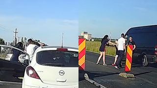VIDEO- O șicanare în trafic a condus la o bătaie în plină stradă. Autoarea, o șoferiță din Arad
