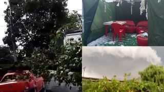 Imagini ireale în Brăila: Tornada cu putere de uragan a ridicat praful în aer, iar mai apoi a înaintat spre casele oamenilor - VIDEO