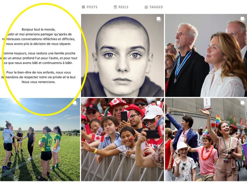 Pagina de Instagram a soției lui Trudeau