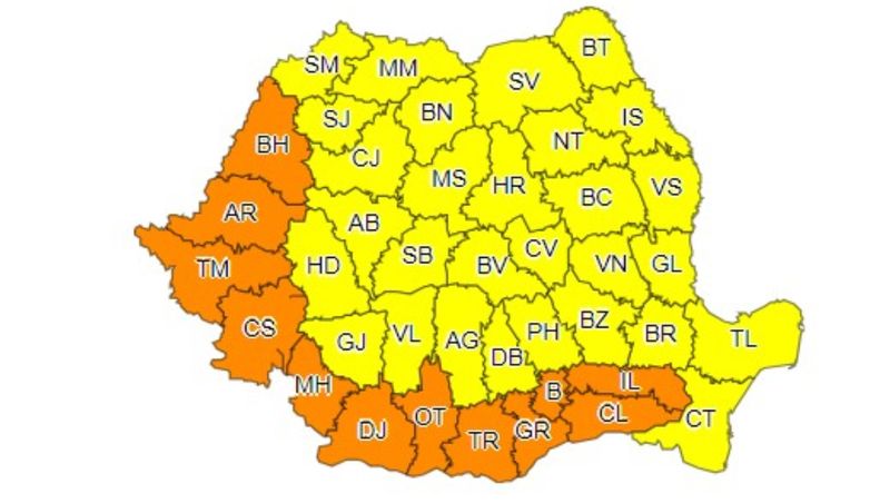 România se topește la 41 de grade: O nouă atenționare meteo. Este cod portocaliu și galben de caniculă în toată România