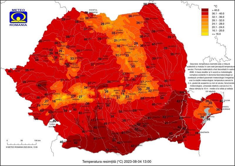 România se topește la 41 de grade: O nouă atenționare meteo. Este cod portocaliu și galben de caniculă în toată țara