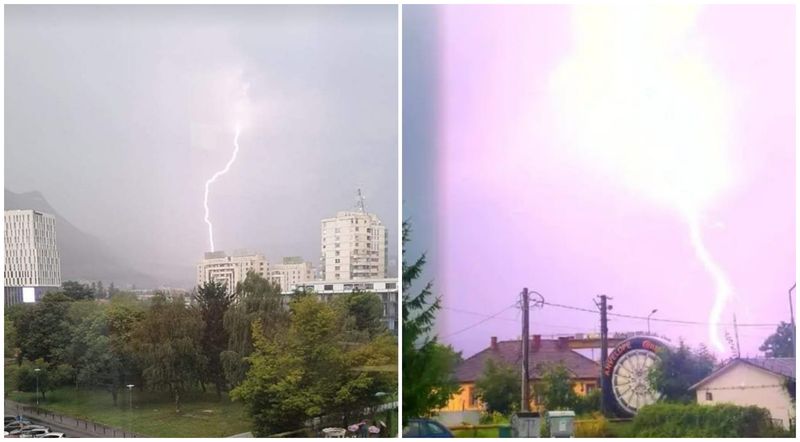 Furtună cu fulgere la Brașov.