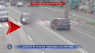 VIDEO - Lovită &icirc;n plin pe trecerea de pietoni. Femeia a fost dusă &icirc;n stare gravă la spital