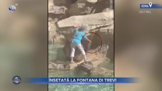 VIDEO- &Icirc;nsetată la Fontana Di Trevi. O femeie a băut apă direct din monumentul turistic