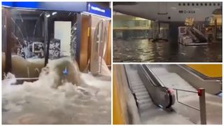 VIDEO - Ploile au pus stăp&acirc;nire pe Frankfurt! Aeroportul a fost inundat, iar zeci de zboruri au fost anulate. Apa a inundat și metroul