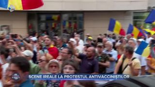 VIDEO- Scene ireale la protestul antivacciniștilor. Protest organizat cu circ și violențe la Ministerul Sănătății
