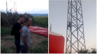 Un bărbat, urcat pe un stâlp de înaltă tensiune, a fost convins să coboare după 60 de ore! El era supărat pentru că l-ar fi părăsit iubita