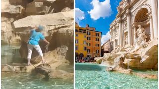 Turistă filmată &icirc;n timp ce face un gest revoltător la celebra Fontana di Trevi din Roma. Ce amendă riscă