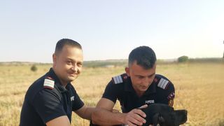 O cățelușă a fost salvată dintr-o f&acirc;nt&acirc;nă de peste 10 metri. După mai bine de 11 ore, cățelușa Kyra a reușit să iasă la suprafață: &bdquo;Cu ochii bl&acirc;nzi și plini de recunoștință. Nu s-a mai dezlipit de pompieri&rdquo;