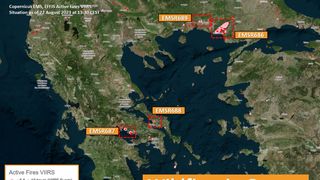 Harta incendiilor din Grecia, august 2023