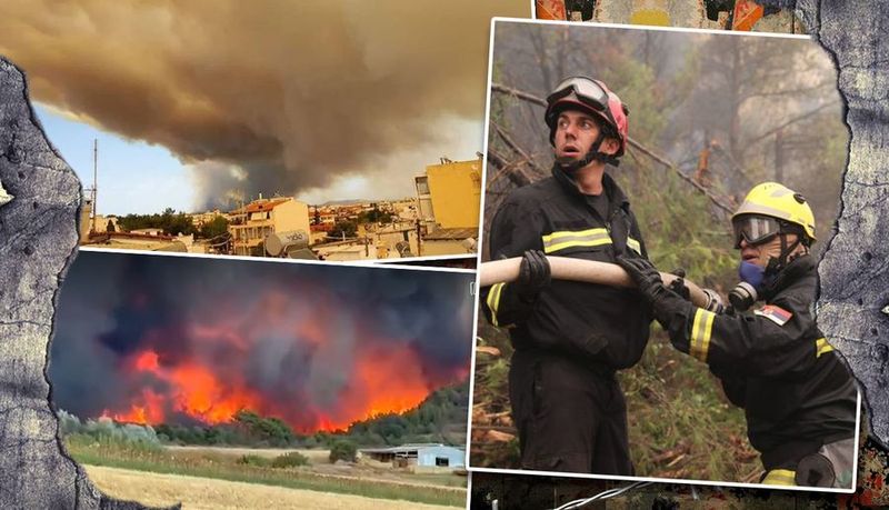 Harta noilor incendii din Grecia, august 2023. 