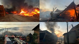 VIDEO- Incendiu puternic în Mureș la un depozit de carburant şi material lemnos. Trei victime au suferit arsuri și o persoană a decedat