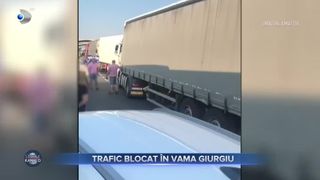 VIDEO- Trafic blocat în Vama Giurgiu. Un tir încărcat cu piese auto s-a răspurnat în apropierea punctului de frontieră