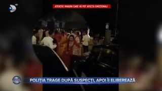 VIDEO- Poliția trage după suspecți, apoi îi eliberează. După ce au fost trase focuri de armă, poliția a întocmit dosar penal, dar nu a reținut pe nimeni