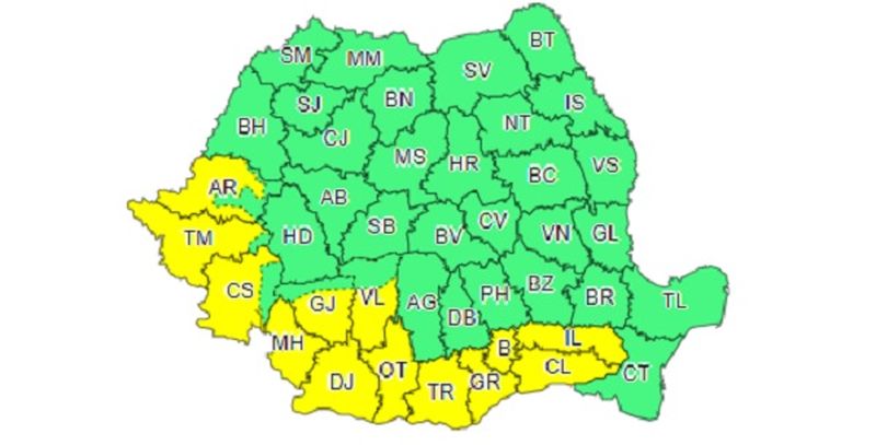 Vremea extremelor: Cod galben de furtuni și de canicula. Ce regiuni sunt afectate