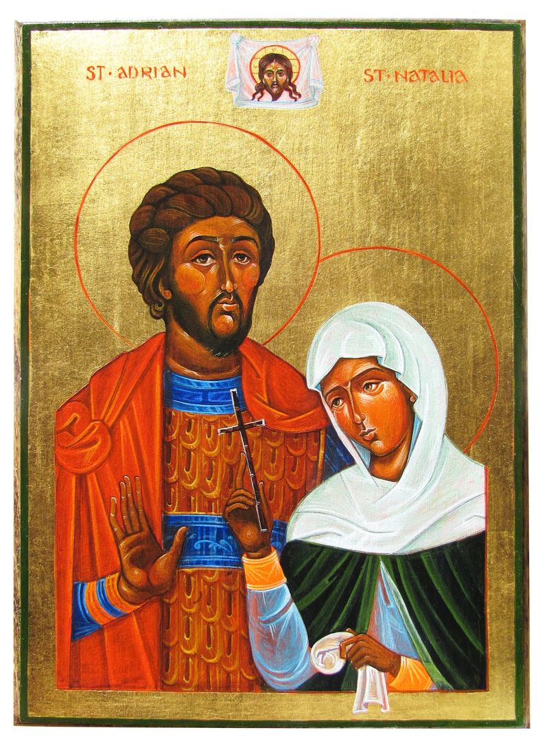 Sfinții Adrian și Natalia, soț și soție, au trăit în Nicomidia