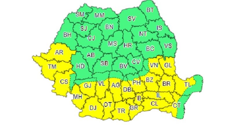 Valul de căldură revine în România! Meteorologii au emis un cod galben de caniculă în weekend. Ce temperaturi se vor înregistra?
