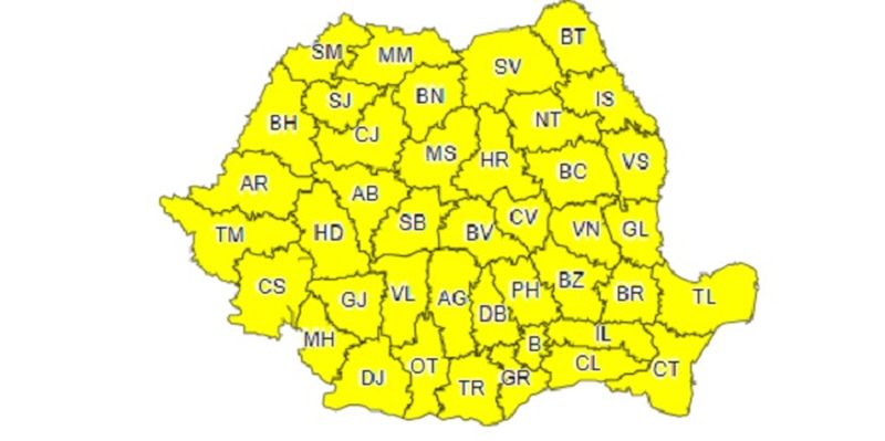 Valul de căldură revine în România! Meteorologii au emis un cod galben de caniculă în weekend. Ce temperaturi se vor înregistra?