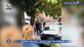 VIDEO - Șofer drogat, &icirc;ncătușat &icirc;n stradă. Inculpatul s-a ales cu dosar penal și cu permisul reținut