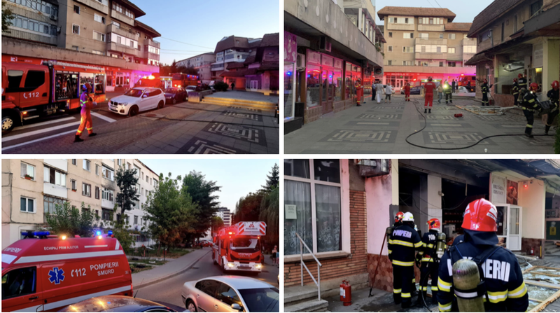 O explozie a fost urmată de incendiu, la o pizzerie din Pașcani