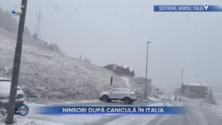 După caniculă, un oraș din Italia s-a trezit acoperit de ninsoare. Stratul de zăpadă măsoară deja c&acirc;ţiva centimetri
