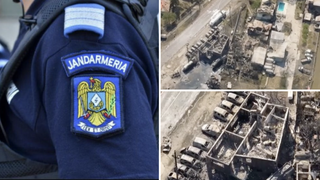 Peste o sută de jandarmi, trimiși pe câmpurile din Crevedia, pentru căutarea probelor în urma exploziei stației GPL