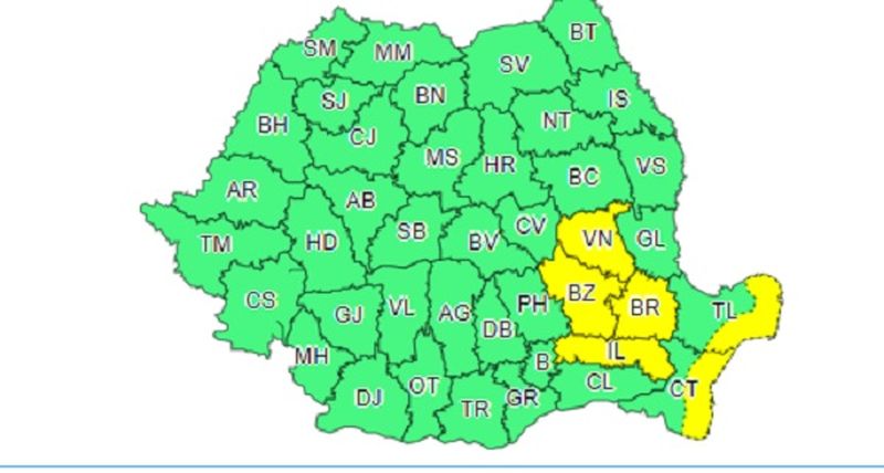 Cod galben de vânt puternic în România! Care sunt județele vizate?