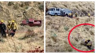 VIDEO. A căzut cu mașina &icirc;n prăpastie și a rămas 5 zile blocat &icirc;ntre fiare. Apoi cineva a zărit epava camionetei și a crezut că nu e nimeni &icirc;n viață