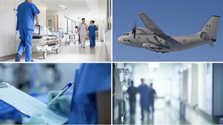 Un pacient cu arsuri, internat la Bagdasar Arseni, a fost transportat marți cu o aeronavă militară &icirc;n Germania