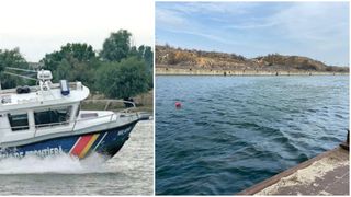 Barcă cu rom&acirc;ni eșuată pe malul ucrainean al Dunării