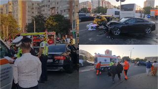 Accident rutier grav în Constanța: Două femei și un bebeluș au ajuns la spital, iar alte patru persoane au primit îngrijiri medicale, în urma unui accident produs într-un sens giratoriu