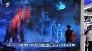 Imagini tridimensionale fără ochelari 3D. Ecranul 3D a fost prezentat la Expoziția de Tehnologie din China