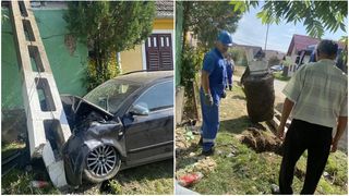 Un copil de 14 ani a doborât un stâlp de curent, în Sibiu, după ce s-a urcat băut la volan