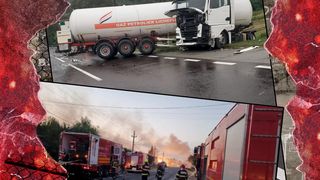 O cisternă încărcată cu GPL s-a ciocnit cu un autotren în județul Vâlcea. Cisterna ar aparține firmei care deţinea stația GPL care a explodat la Crevedia