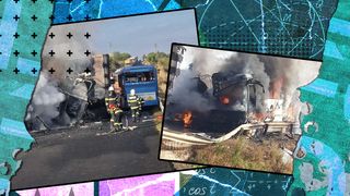 VIDEO-Accident grav în Teleorman:  Două autocare şi un TIR au fost implicate într-un accident. Planul Roșu de intervenție a fost activat