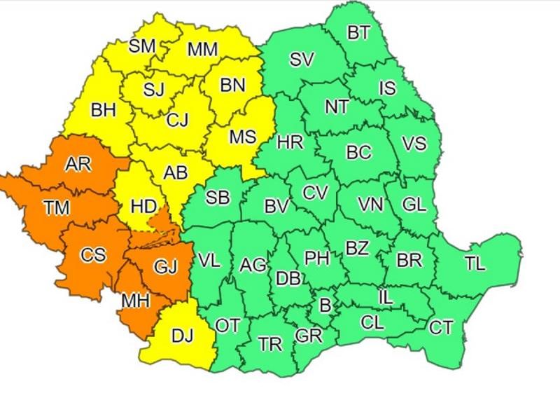 Jumătate de țară intră sub cod galben și portocaliu de ploi. Harta zonelor vizate. Capitala, sufocată de caniculă