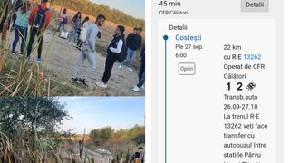 FOTO/ VIDEO- Pasagerii unui tren, cu direcția Pitești, au rămas pe câmp, din motive necunoscute. După mai multe ore de așteptare, au ajuns la destinație cu autobuzul