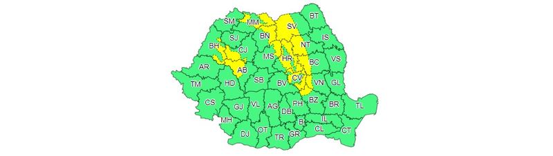 Atenționare meteorologică ANM. Cod galben de vânt în mai multe județe din țară. Rafalele vor depăşi 100 km/h