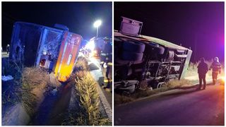 Autocar cu 80 de pasageri, răsturnat în Constanța. A fost activat Planul Roșu de intervenție