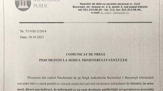 Se fac percheziții la Ministerul Sănătății într-un dosar privind fraudarea unui concurs