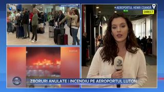 VIDEO - Zboruri spre și dinspre Londra au fost anulate. Un incendiu de proporții a cuprins parcarea aeroportului Luton
