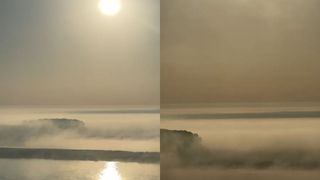 VIDEO - Imagini cu un fenomen inedit al apei vin din Galați. Dunărea parcă „fierbea” în această dimineață