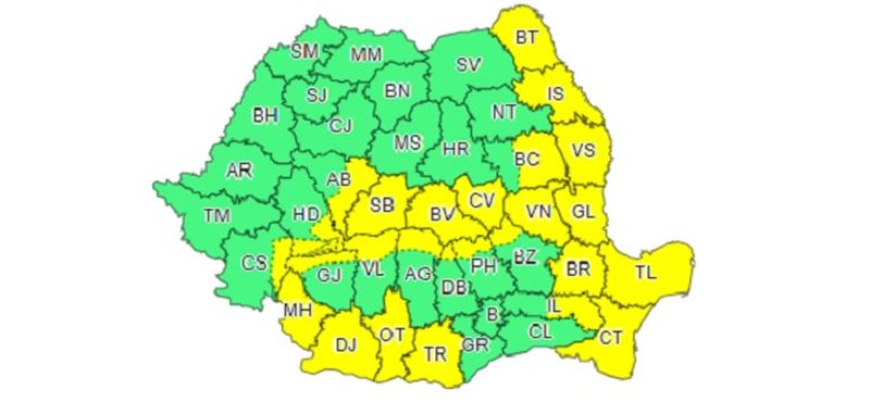 Vremea se răcește în România! Cod galben de vânt în mai multe zone din țară