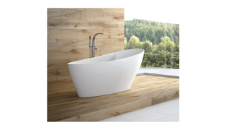 Cada freestanding ovala Besco Keya compozit 165x71 cm, alb - GQS German Quality